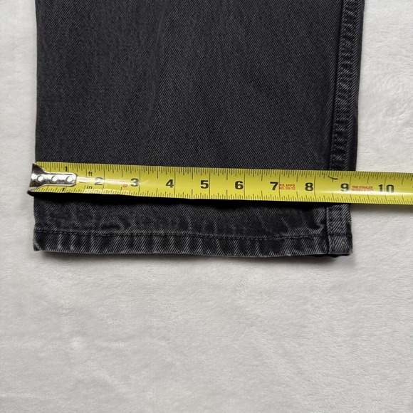 Levis 550 Jeans Mens 44x30 Black Relaxed Tapered Fit Denim Pants Stonewash - Picture 15 of 16